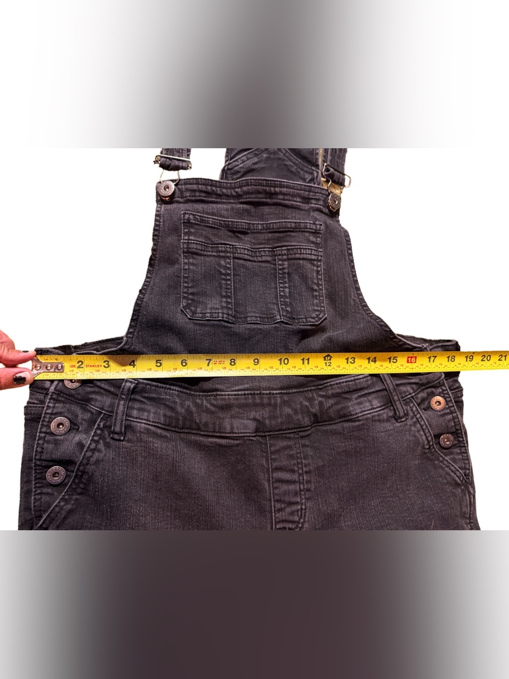 Torrid Premium Women’s 14R Black Denim Overalls Stretch 148862 EUC Pants Jeans - Picture 10 of 10